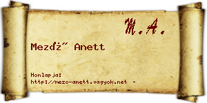 Mező Anett névjegykártya